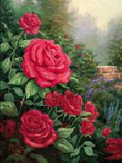Red Roses in Garden unknow artist